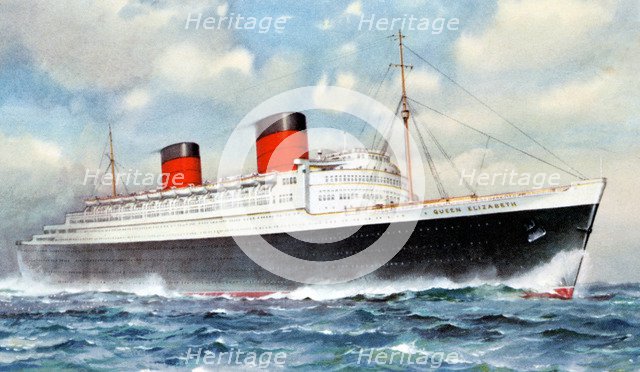 RMS 'Queen Elizabeth', Cunard ocean liner, 20th century. Artist: Unknown