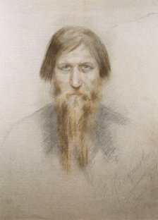 Portrait of the Russian mystic Grigory Rasputin (1869-1916), 1914.