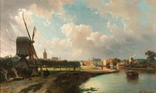 View of The Hague from the Delftse Vaart in the Seventeenth Century, 1852. Creator: Cornelis Springer.