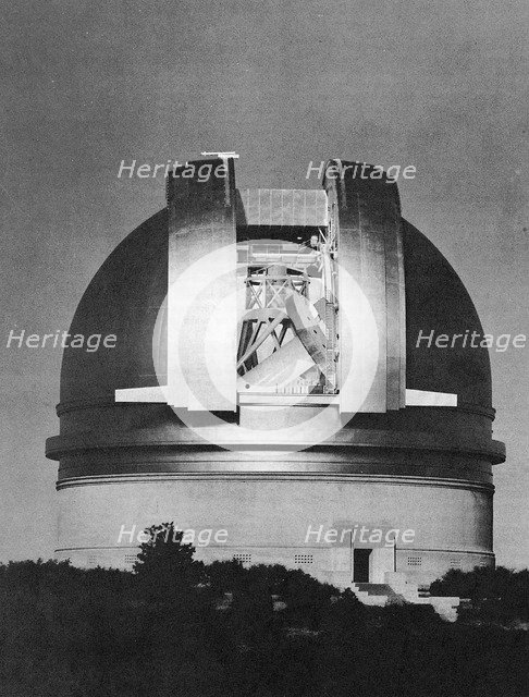 200 inch Hale telescope at Palomar Observatory, California, at night, c1948. Artist: Unknown