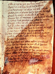 El Cantar del Mio Cid (The Song of the Cid). Manuscript. Fol. Per Abbat, 1307.