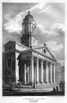 St George's Church, Hanover Square, Westminster, London, 1810.Artist: John Le Keux