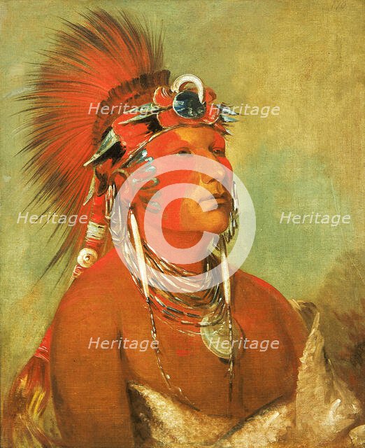 Jee-hé-o-hó-shah, Cannot Be Thrown Down, a Warrior, 1832. Creator: George Catlin.
