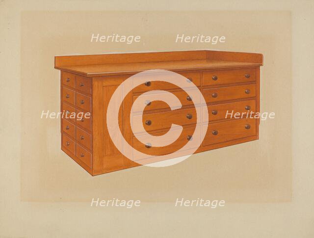 Tailoress' Table, 1938. Creator: John W Kelleher.