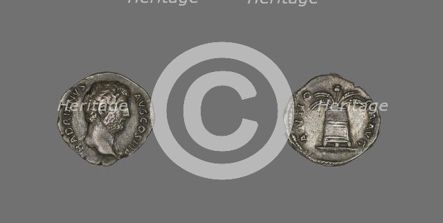Denarius (Coin) Portraying Emperor Hadrian, 134-138. Creator: Unknown.