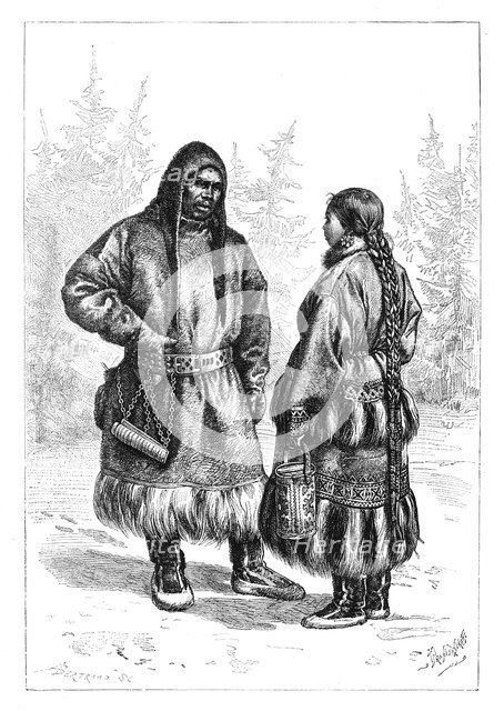 An Ostyak couple, Asia, 1895. Artist: Unknown