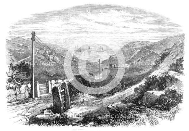 Falmouth, Gibraltar, and Mediterranean Telegraph: the cliffs at Porthcurnew Bay, Cornwall, 1870. Creator: Unknown.