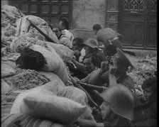 Spanish Soldiers Manning a Barricade, 1936. Creator: British Pathe Ltd.