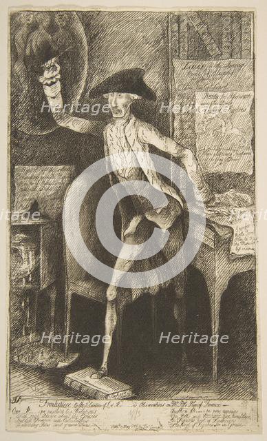 Frontispiece to the 2nd Edition of Lord St[anhop]e's Observations on Mr. Pitt's Pl..., May 29, 1786. Creator: James Sayers.