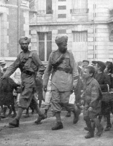 Soldiers from the British Indian Army, France, c1915. Artist: Unknown