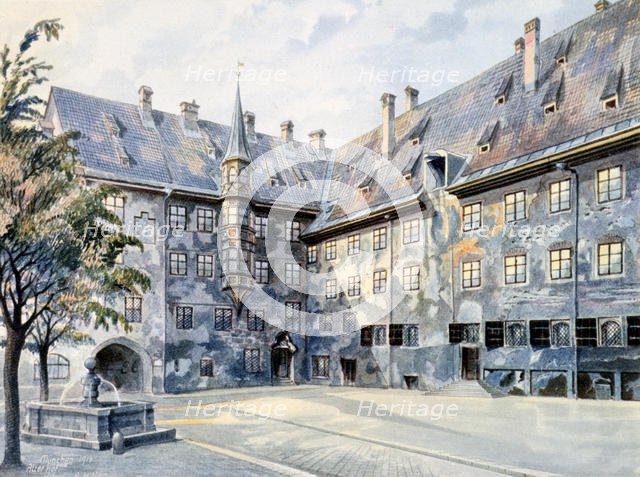 'The Courtyard of the Old Residenz in Munich', 1914.  Artist: Adolf Hitler