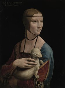 Lady with an Ermine-Portrait of Cecilia Gallerani (ca. 1473-1536), c1490. Creator: Leonardo da Vinci.