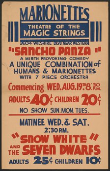 Sancho Panza, Los Angeles, 1936. Creator: Unknown.