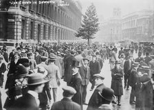 War Crowd in Downing St., London, 1914. Creator: Bain News Service.