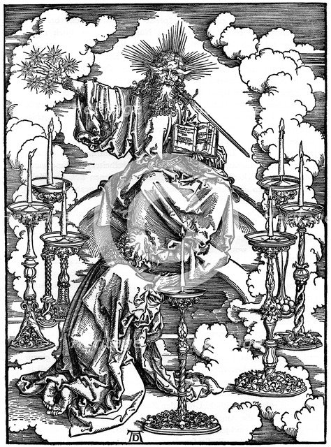 'The Vision of The Seven Candlesticks from the 'Apocalypse', 1498, (1936). Artist: Albrecht Dürer