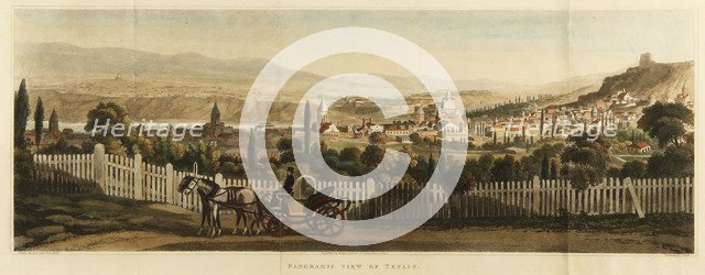 Panoramic View of Tiflis, 1827. Artist: Clark, John Heaviside (ca. 1770-1836)