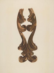 Wood Carving - Scroll, c. 1939. Creator: Lionel Ritchey.