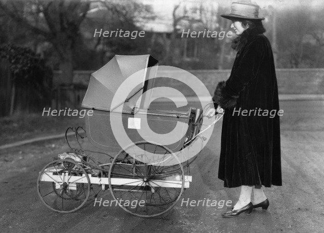 An electrically-powered perambulator, 1921. Artist: Unknown