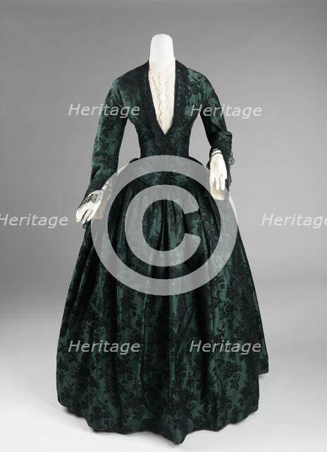 Evening dress, American, 1850-55. Creator: Unknown.