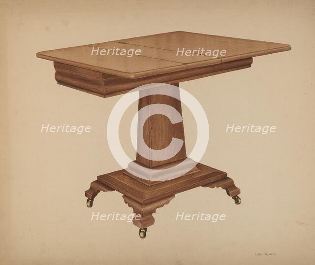 Table (pedestal), c. 1940. Creator: LeRoy Griffith.