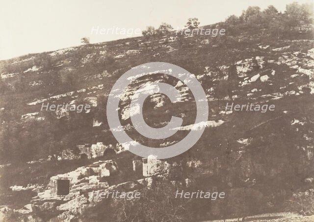 Jérusalem, Vallée de Hinnom, Détails du flanc droit, 1, 1854. Creator: Auguste Salzmann.