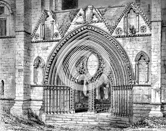 Western doorway of Elgin Cathedral, Elgin, Moray, Scotland, 1908-1909. Artist: Unknown