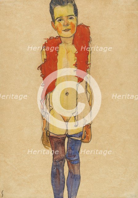 Girl with feather boa, 1910.