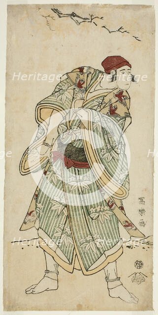 The Actor Ichikawa Yaozo III as the Sparrow Seller Bunji Yasukata (Sandai-me..., 1794 (Kansei 6). Creator: Toshusai Sharaku.