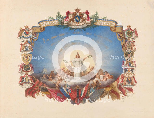 Design for an Honorary Diploma, 1869. Creator: Jan Philip Koelman.