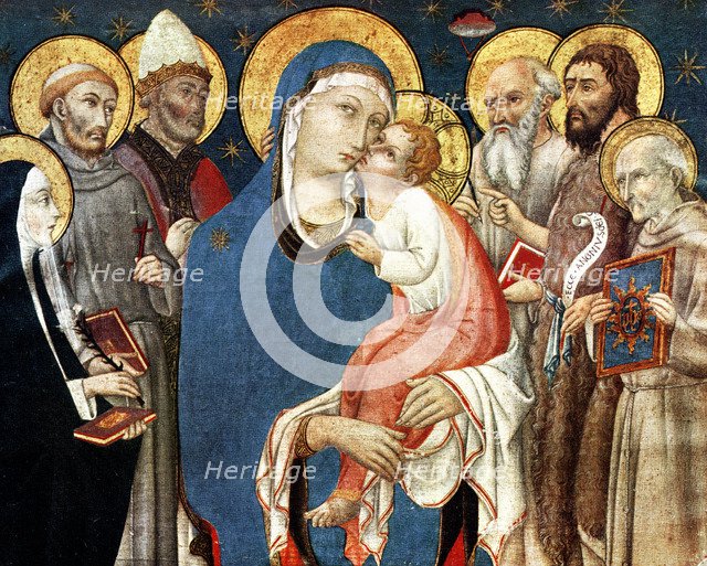 'The Madonna and Child with Saints', mid 15th century, (1931).Artist: Sano di Pietro