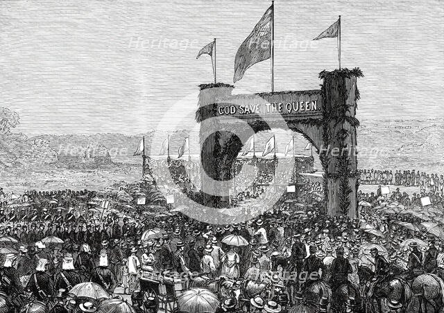 Cutting the First Turf of the Natal Government Railway at Durban, 1876. Creator: Unknown.