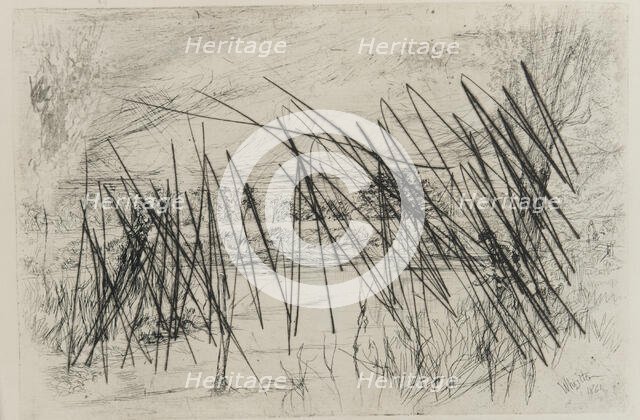 Landscape with a Fisherman, 1861. Creator: James Abbott McNeill Whistler.