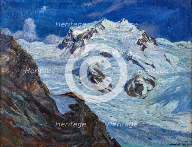 Moonlit night at Monte Rosa, 1927. Creator: Wieland; Hans Beat (1867-1945).