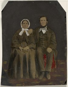 Portrait of couple, 1860s-1880s. Creator: Unknown.