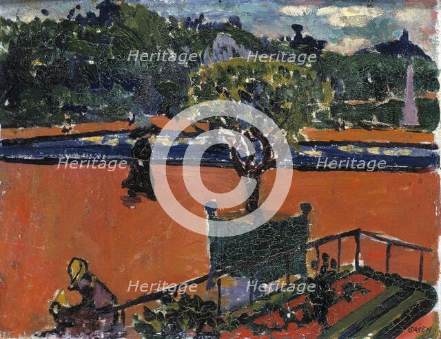 In the Luxembourg Gardens, 1910-1912.  Creator: Henry Lyman Saÿen.