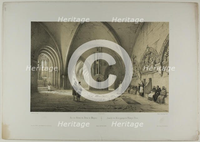 View of the Cloister of the Cathedral of Mainz, plate two from Allemande, 1844. Creator: Nicolas-Marie-Joseph Chapuy.