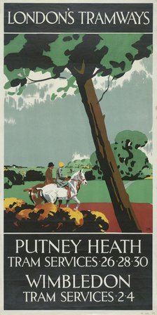 'Putney Heath, Wimbledon', London County Council (LCC) Tramways poster, 1927. Artist: Tony Castle