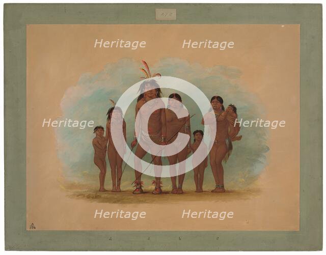 Lengua Chief, His Two Wives, and Four Children, 1854/1869. Creator: George Catlin.