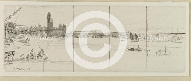 Old Westminster Bridge, 1859. Creator: James Abbott McNeill Whistler.