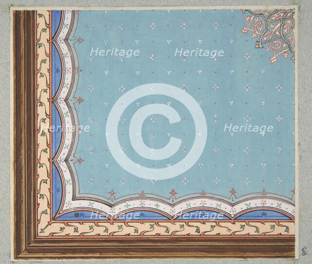 Design for the painted decoration of a ceiling, second half 19th century. Creators: Jules-Edmond-Charles Lachaise, Eugène-Pierre Gourdet.
