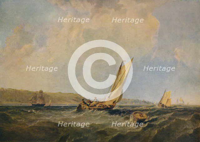 'Blowing Hard-Off Cowes', 1834. Artist: George Chambers.