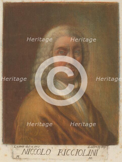 Niccolo Ricciolini, 1789. Creator: Carlo Lasinio.