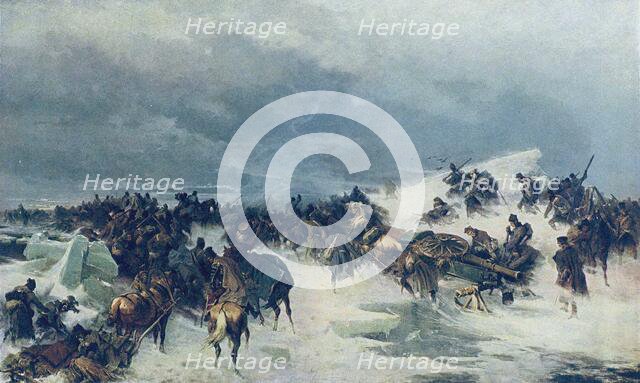 Russian Forces Crossing the frozen Gulf of Bothnia in 1809, 1875. Creator: Kotzebue, Alexander von (1815-1889).