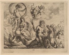 Neptune with Two Horses on the Sea. Creator: Cornelis Schut I.