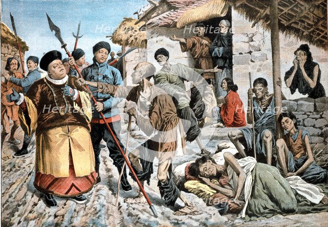 Cholera amongst victims of famine in China. Artist: Unknown