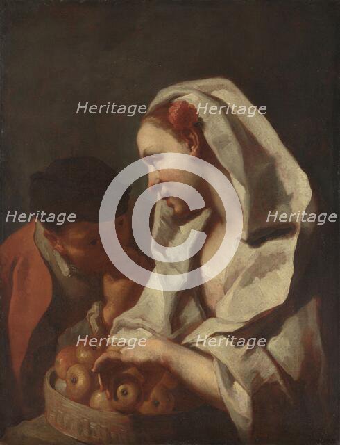 Girl Selling Fruit, 1745-1770. Creator: Domenico Maggiotto.