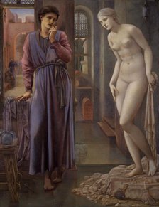 Pygmalion and the Image - The Hand Refrains, 1878. Creator: Sir Edward Coley Burne-Jones.