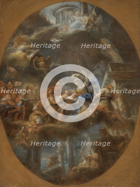 Nobility Offering the Imperial Russian Children to Minerva, c. 1795. Artist: Doyen, Gabriel François (1726-1806)