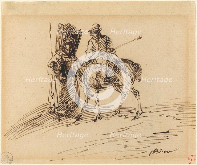 Horseman with Peasant. Creator: Giuseppe Bernardino Bison.