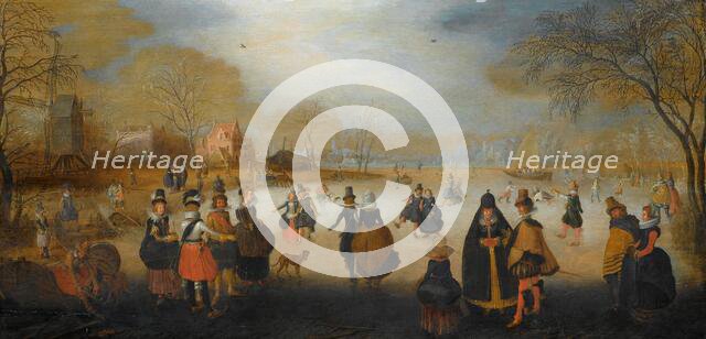 Winter Landscape with Skaters, c.1615-c.1620. Creator: Adam van Breen.